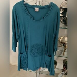 Oh My Gauze! Teal Tunic with Artistic Details
